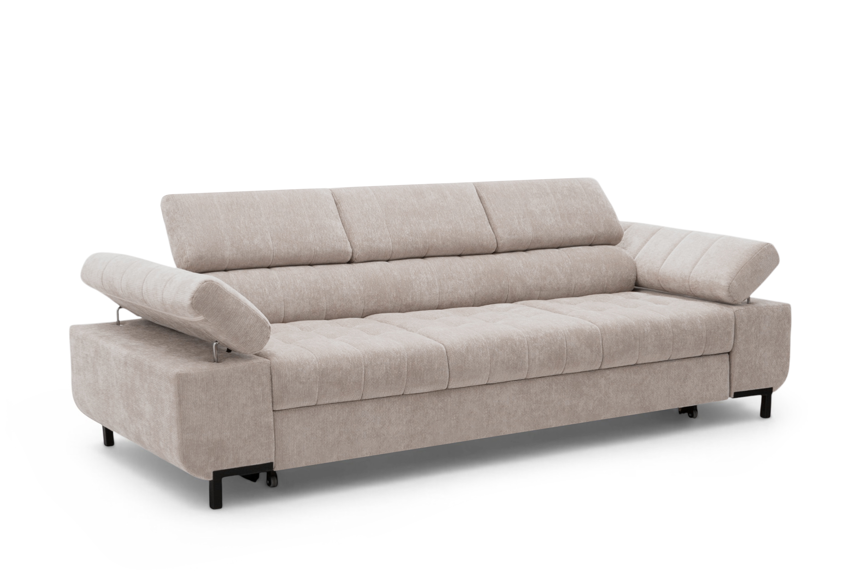 Sofa trzyosobowa Tyrion z funkcją spania - beżowy szenil Vibe 08