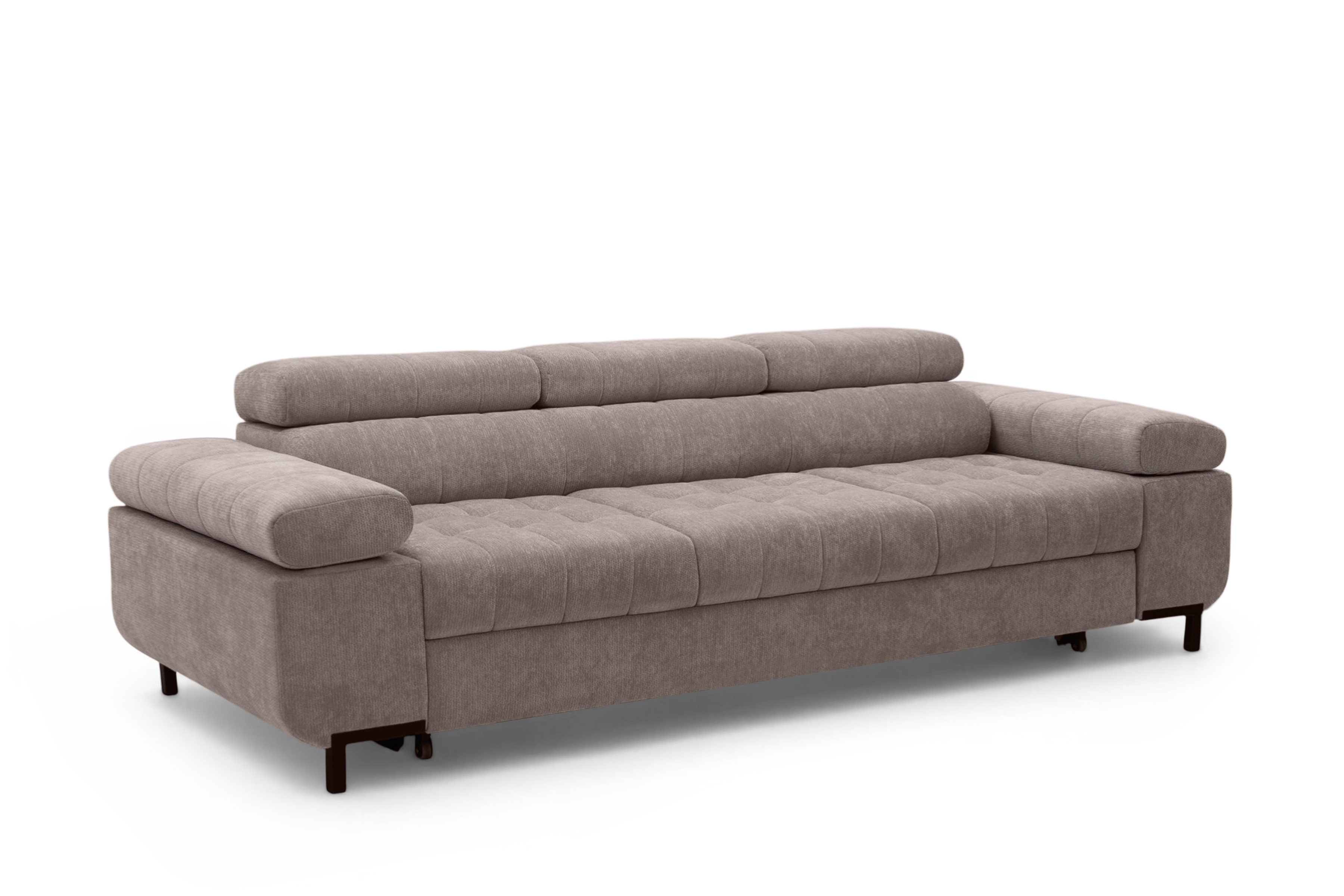 Sofa trzyosobowa Tyrion z funkcją spania - brązowy szenil Vibe 21