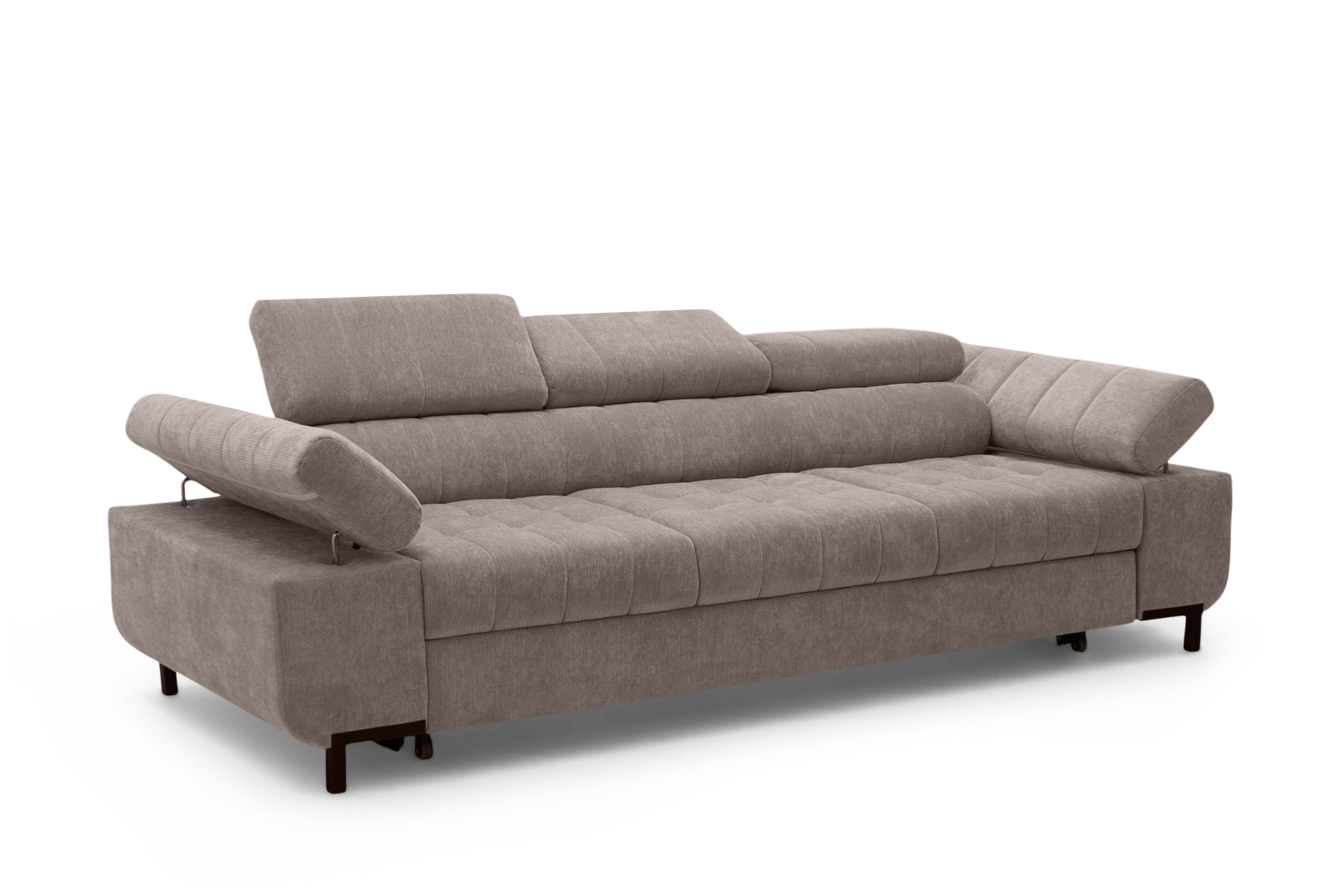 Sofa trzyosobowa Tyrion z funkcją spania - brązowy szenil Vibe 21