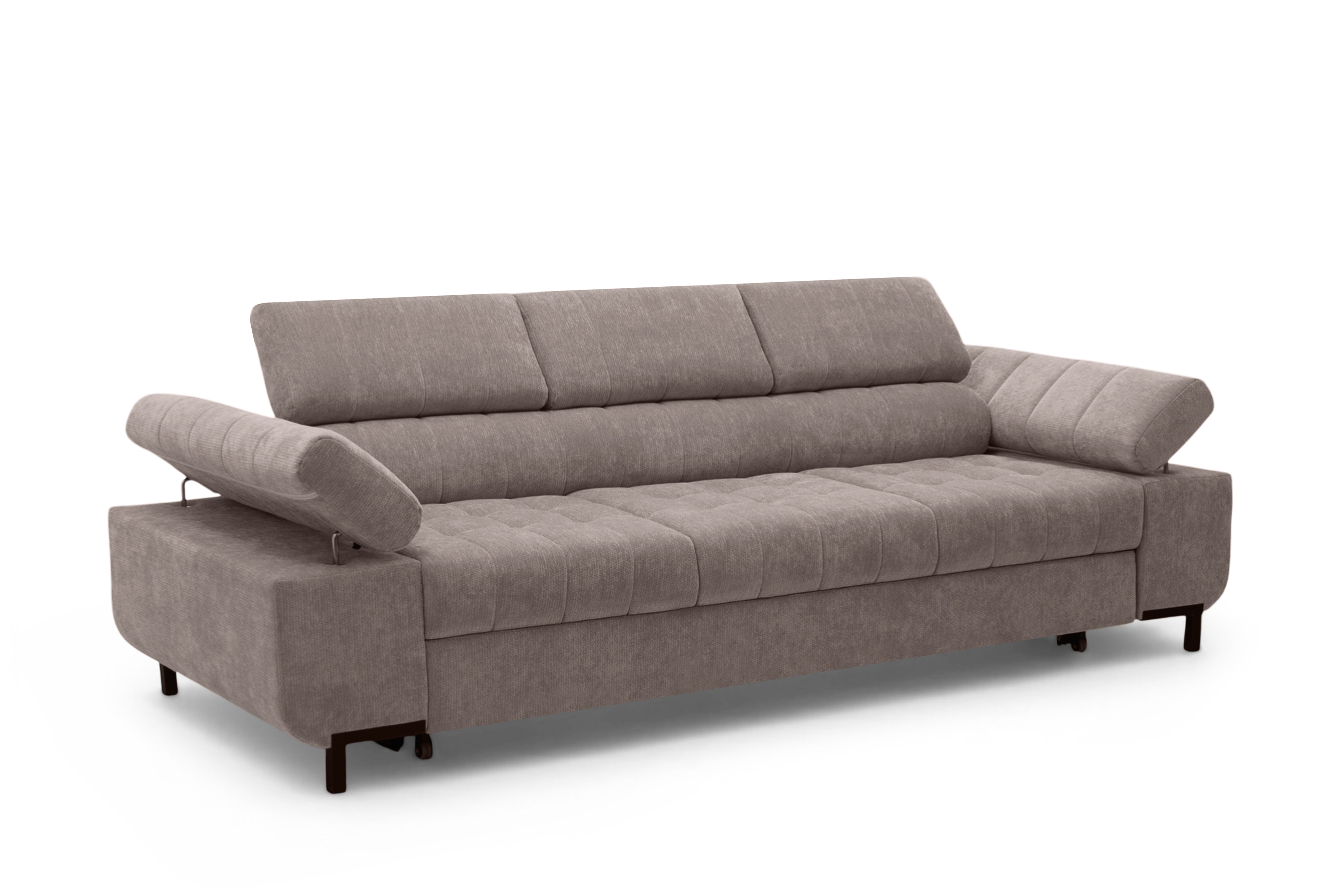 Sofa trzyosobowa Tyrion z funkcją spania - brązowy szenil Vibe 21