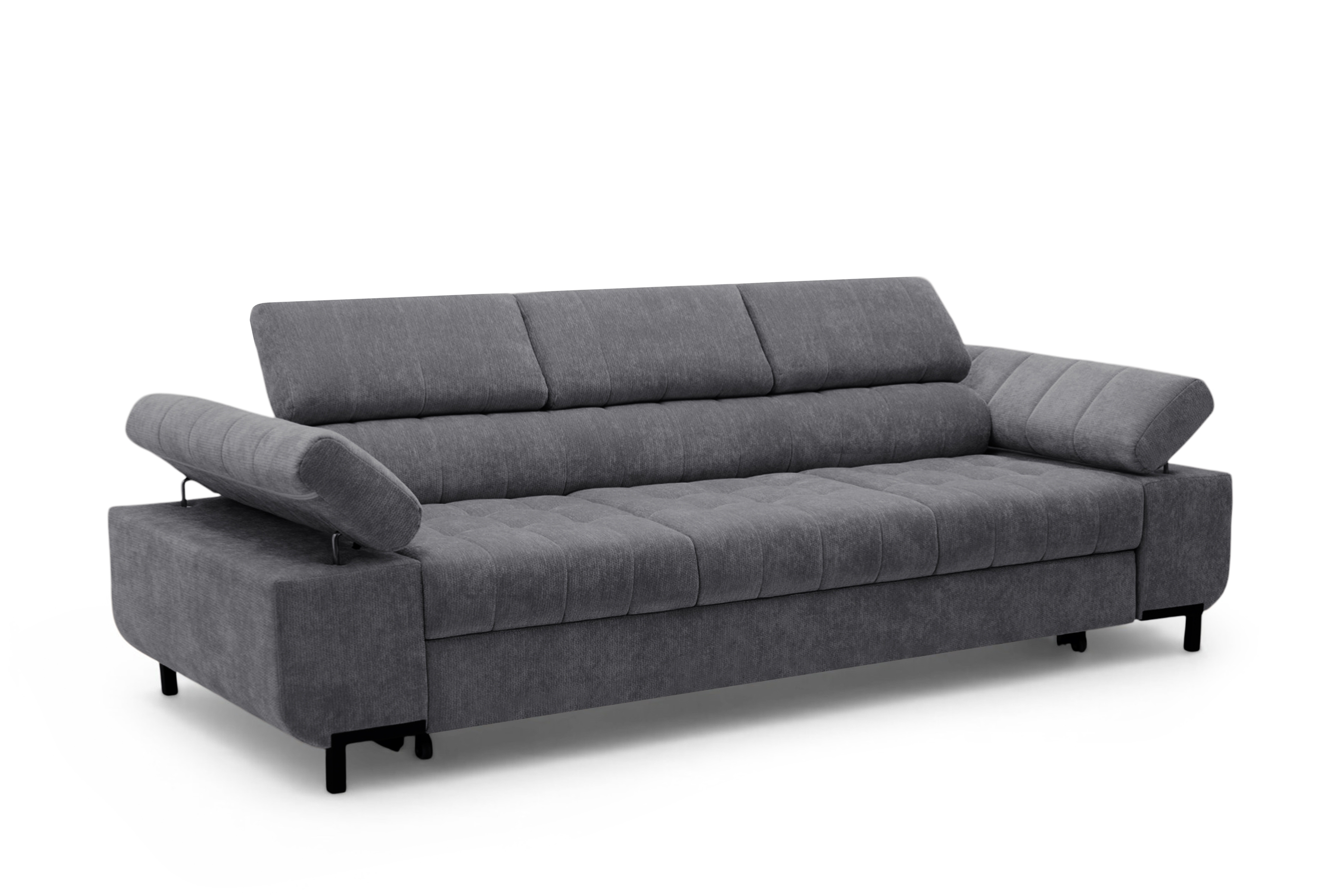 Sofa trzyosobowa Tyrion z funkcją spania - szary szenil Vibe 95