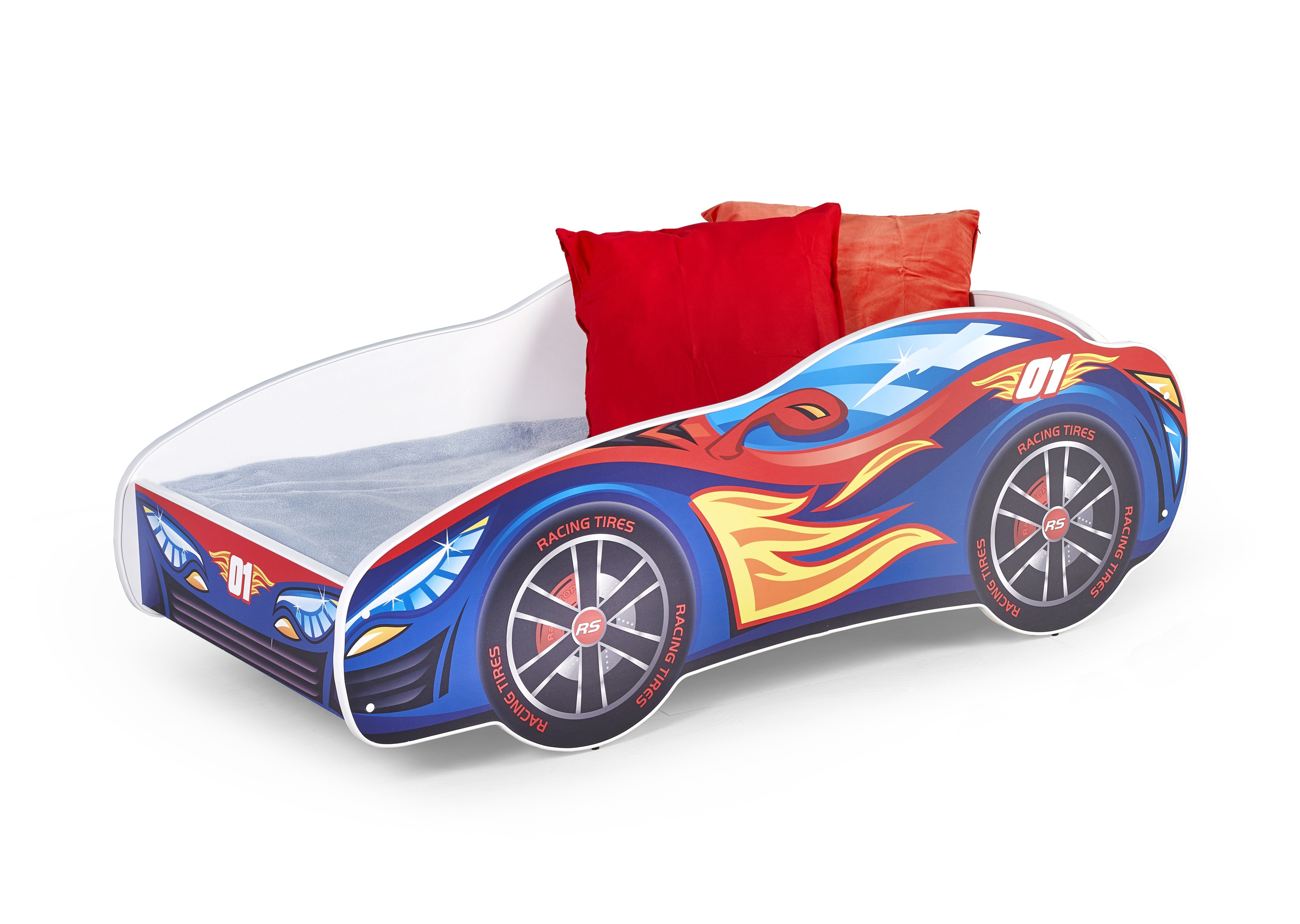 Łóżko dziecięce Speed - wielobarwny łóżko dla chłopca w kształcie samochodu