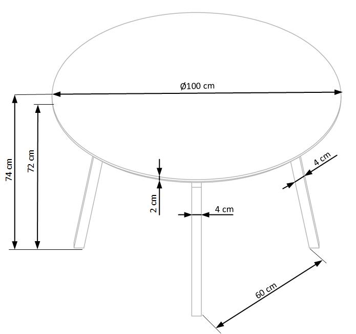 Stół okrągły Balrog - jasny popiel / czarny stół okrągły balrog - jasny popiel / czarny