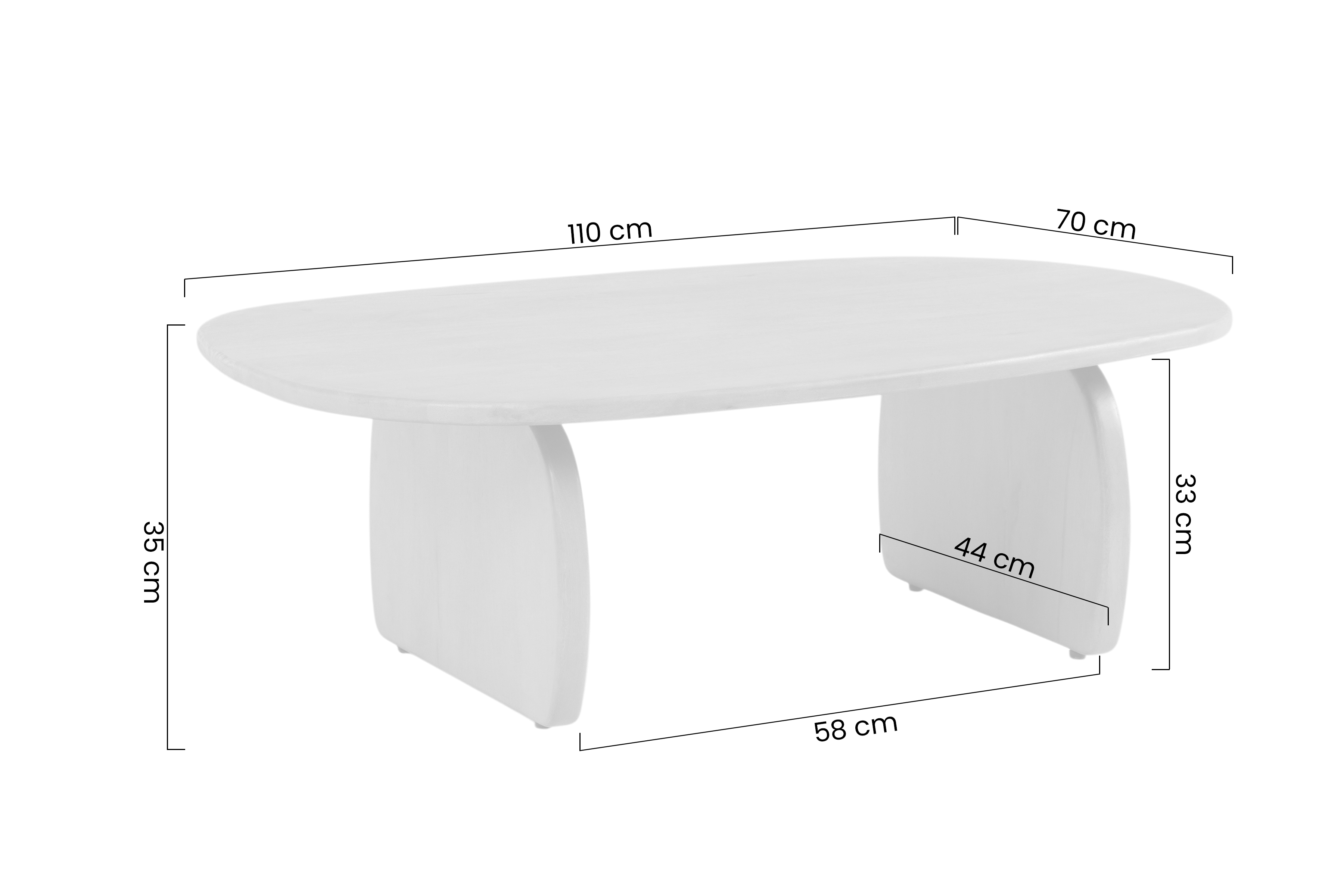 Stolik kawowy Moku owalny 110x70 cm - drewno mango Naturalny