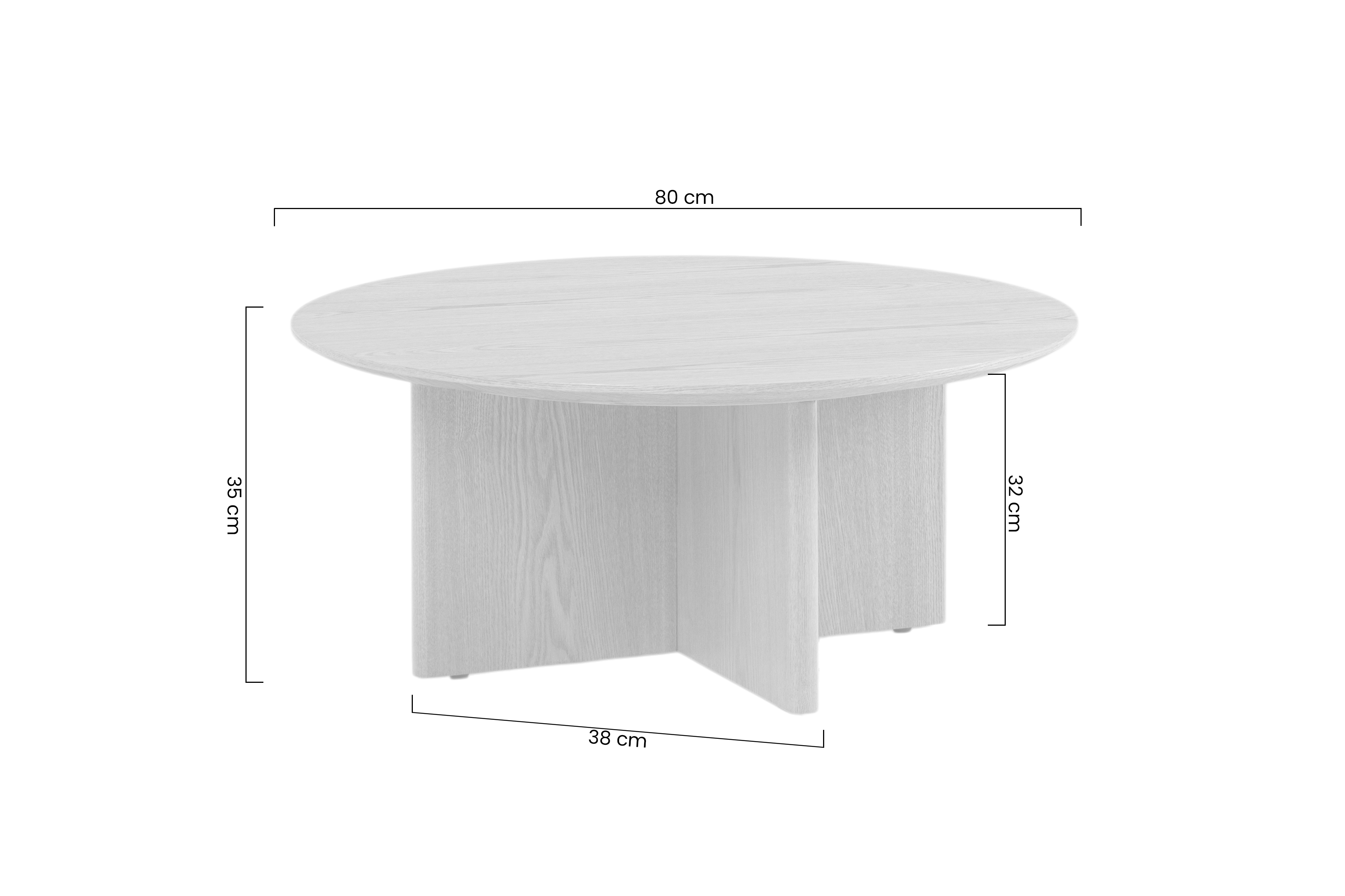 Stolik kawowy Nomis 80 cm okrągły - miel / jesion 
