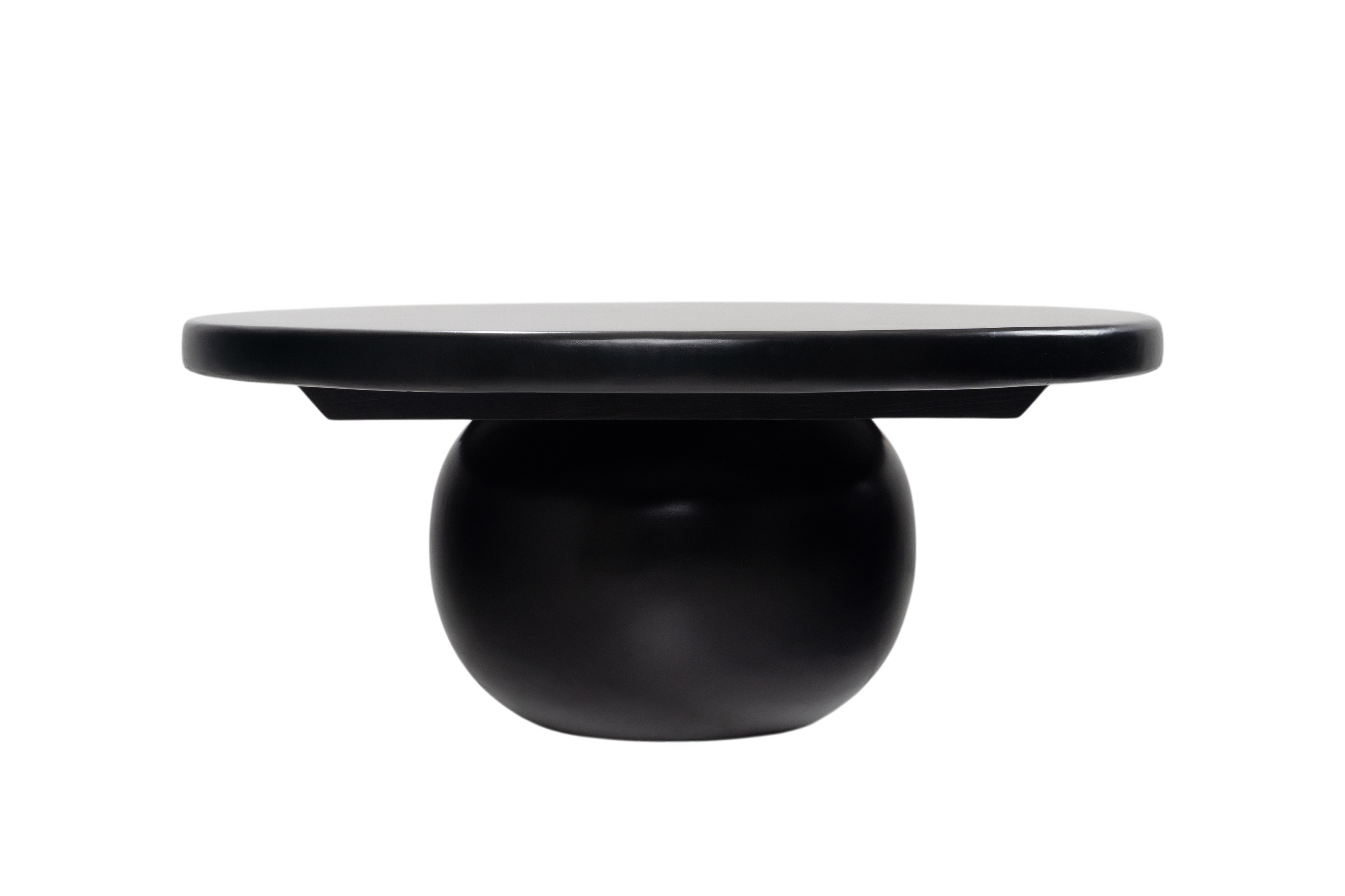 Stolik kawowy Nordis 90 cm okrągły - drewno Mango / czarny 