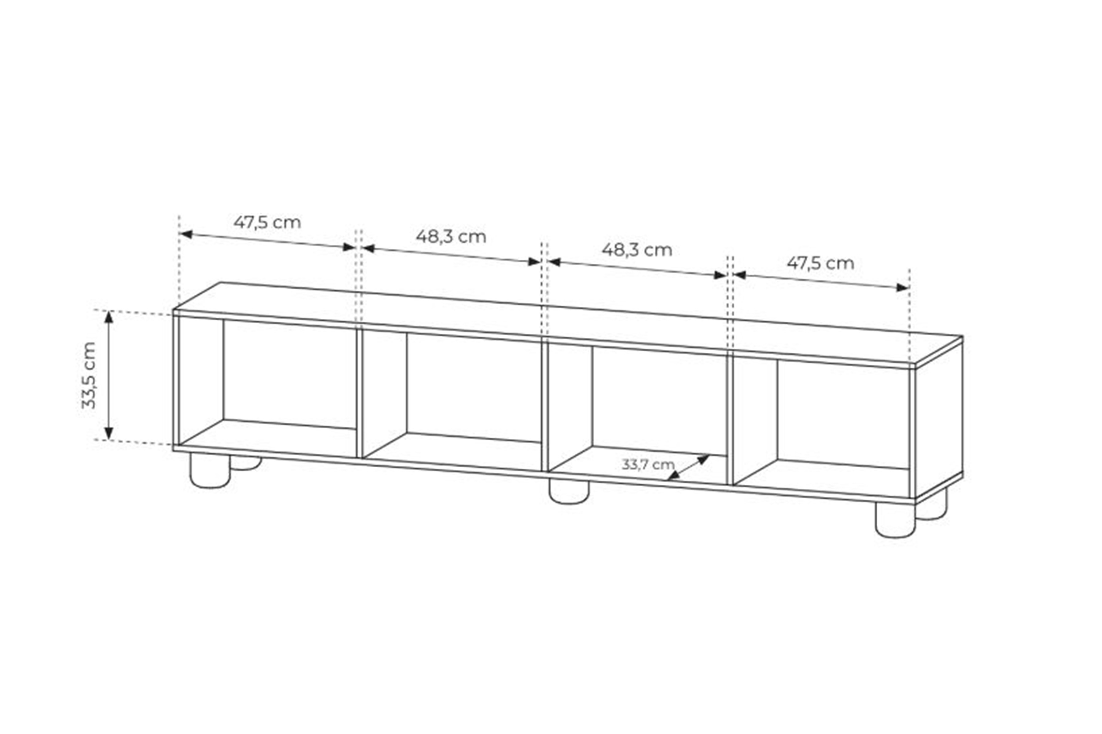Szafka RTV Arlo 200 cm czterodrzwiowa - dąb vicenza