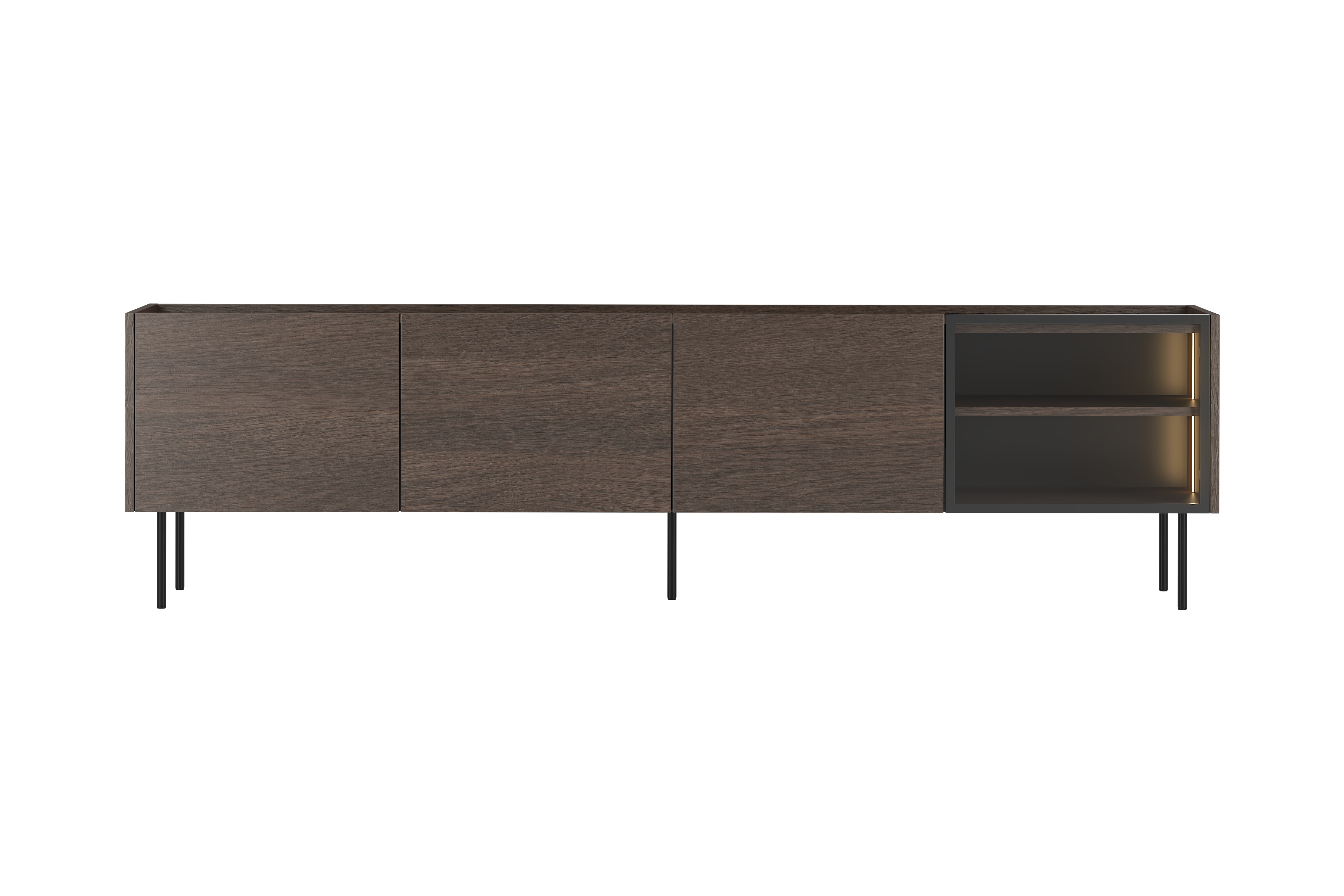 Szafka RTV Dunari 220 cm z metalowymi nogami - dąb dunin