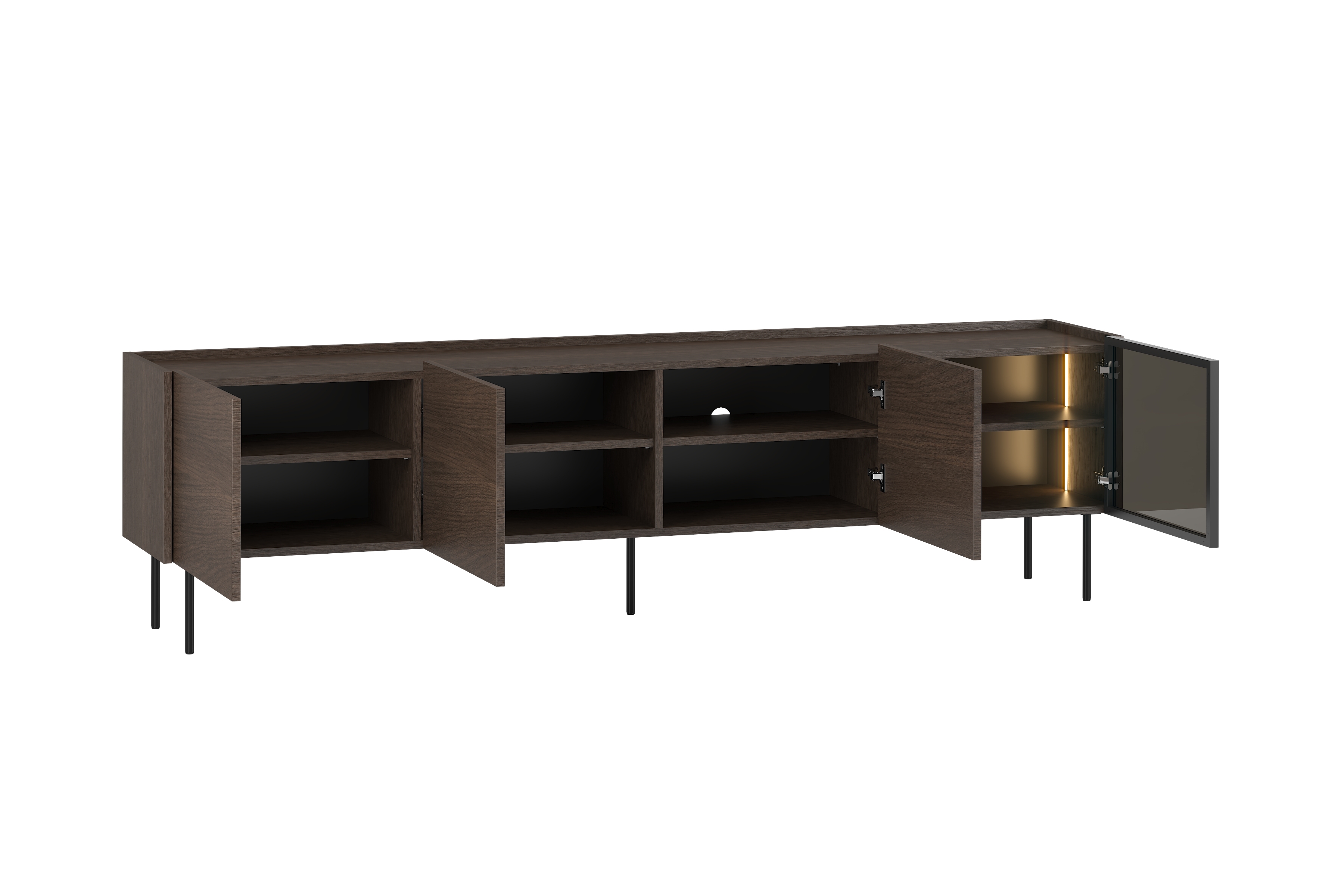 Szafka RTV Dunari 220 cm z metalowymi nogami - dąb dunin
