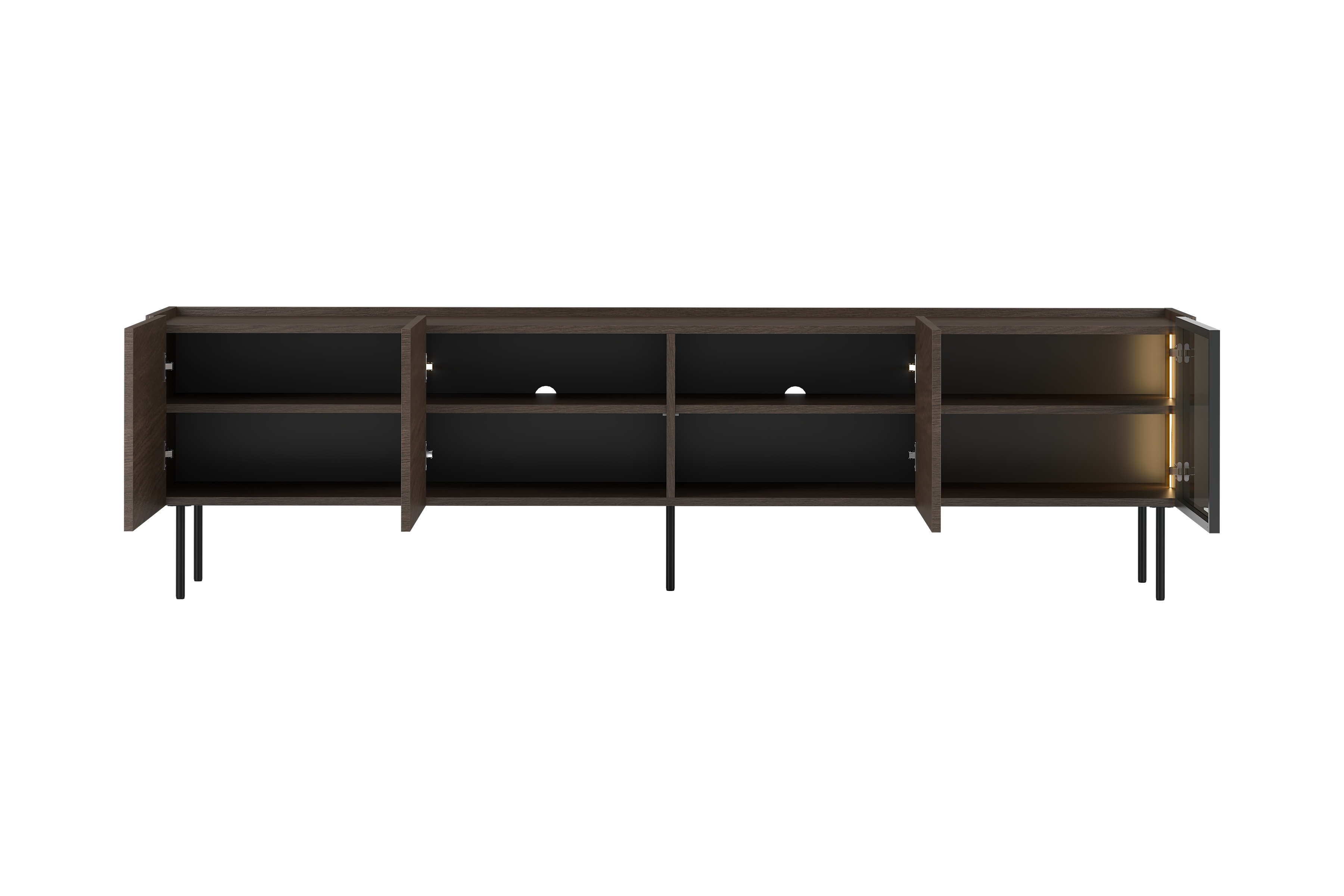 Szafka RTV Dunari 220 cm z metalowymi nogami - dąb dunin
