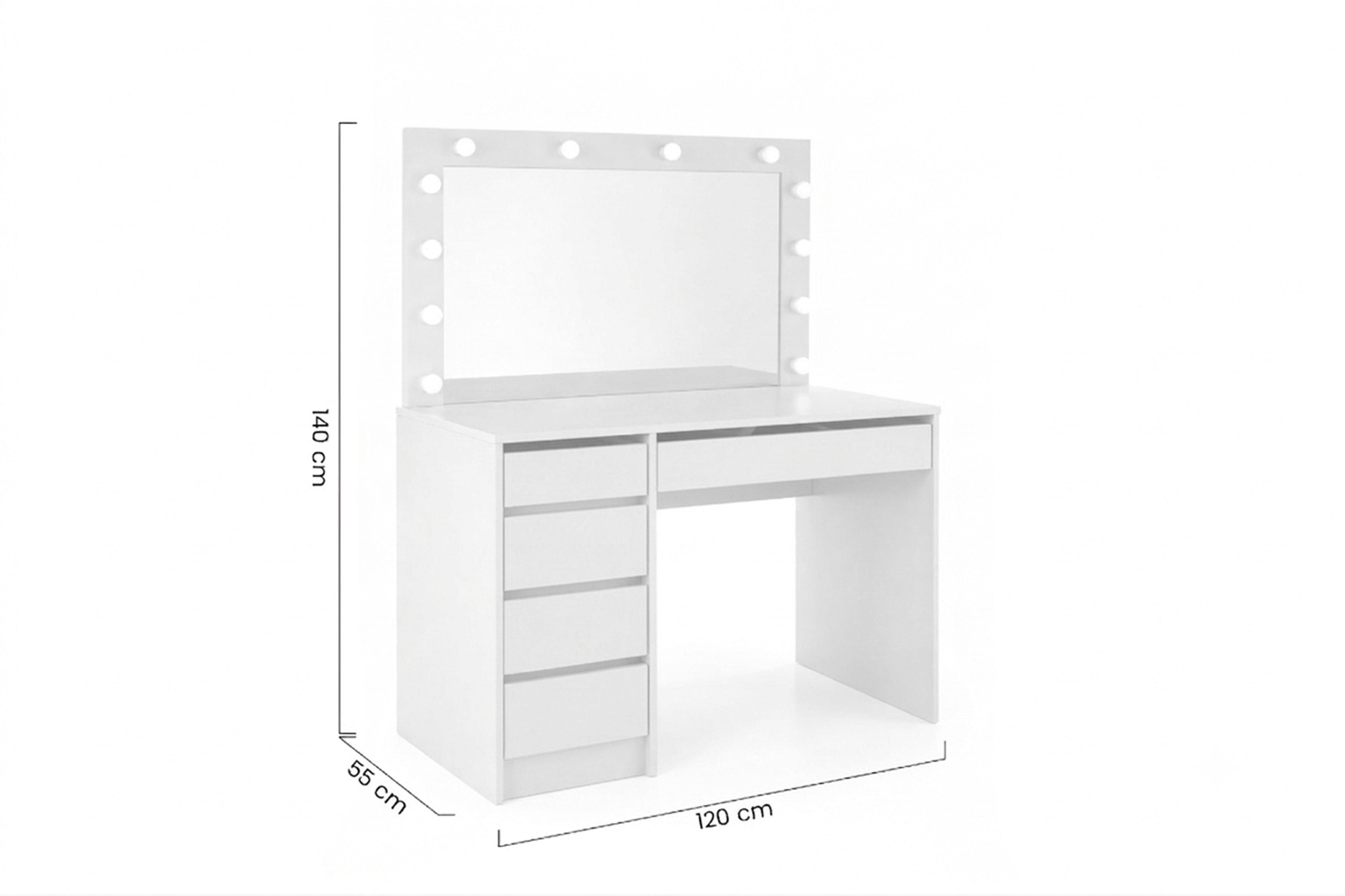 Toaletka Velinio XL 120 cm - czarny