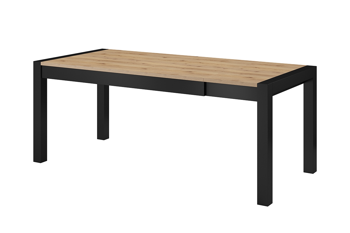 Stół rozkładany 160-200-240 Aktiv 92 - dąb taurus / czarny stół z czarnymi nogami