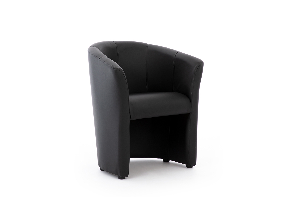 Tapicerowany fotel kubełkowy Noobis - czarna ekoskóra Madryt 9100 czarny fotel