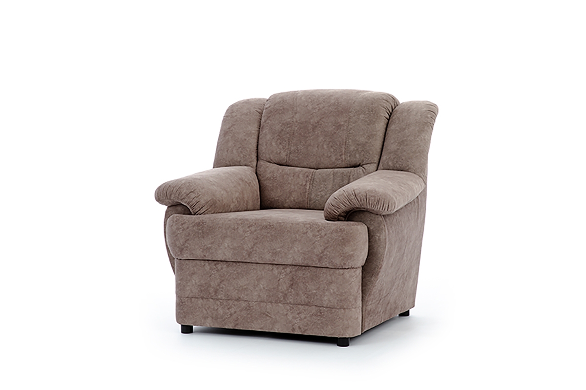 Fotel wypoczynkowy Belluno - brązowa tkanina hydrofobowa Forever 63 tapicerowany fotel wypoczynkowy 