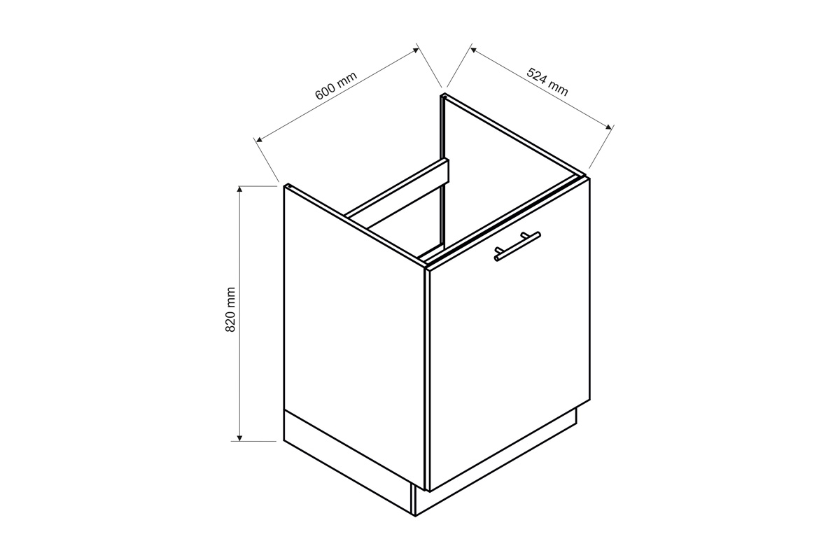 Denis D60 ZL S/1 - szafka dolna pod zlewozmywak z szufladą szafka denis wymiary 