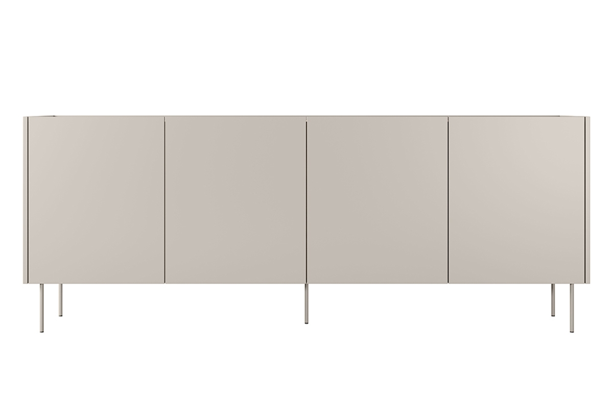 Czterodrzwiowa komoda Desin z metalowymi nogami 220 cm - kaszmir / dąb nagano komoda kaszmirowa 220 cm