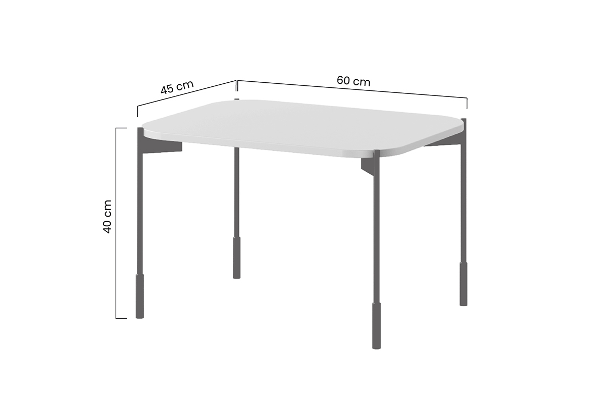 Stolik kawowy prostokątny Sonatia na metalowych nogach 60 cm - burgund stolik kawowy