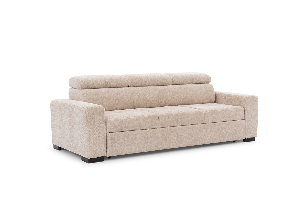 Sofa trzyosobowa z funkcją spania Modeno  jasna sofa w miękkiej tkaninie 