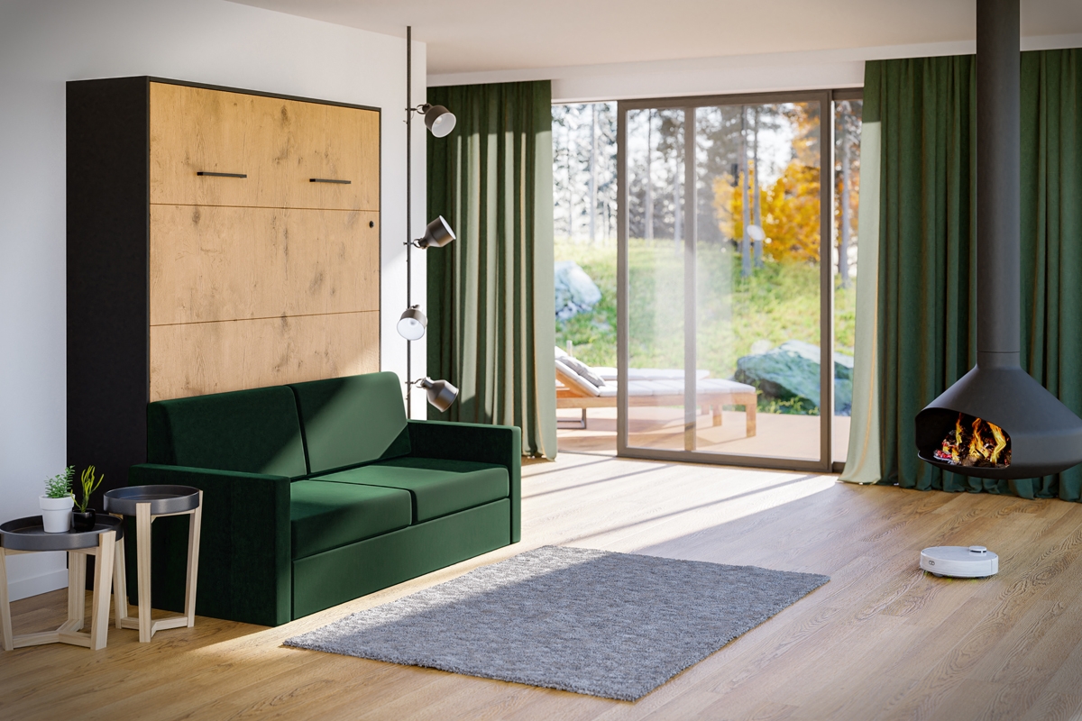 Sofa do półkotapczanu Elegantia 160 cm  - Riviera 38  zielona kanapa z półkotapczanem 