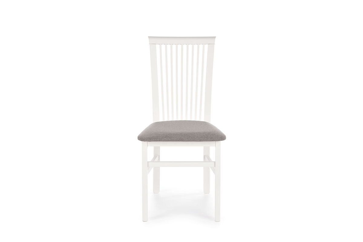 Krzesło drewniane Remin z tapicerowanym siedziskiem - Inari 91 / biały drewniane krzesło