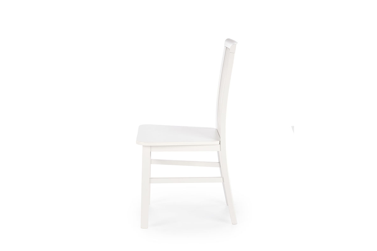 Krzesło drewniane Remin z twardym siedziskiem - biały białe drewniane krzesło