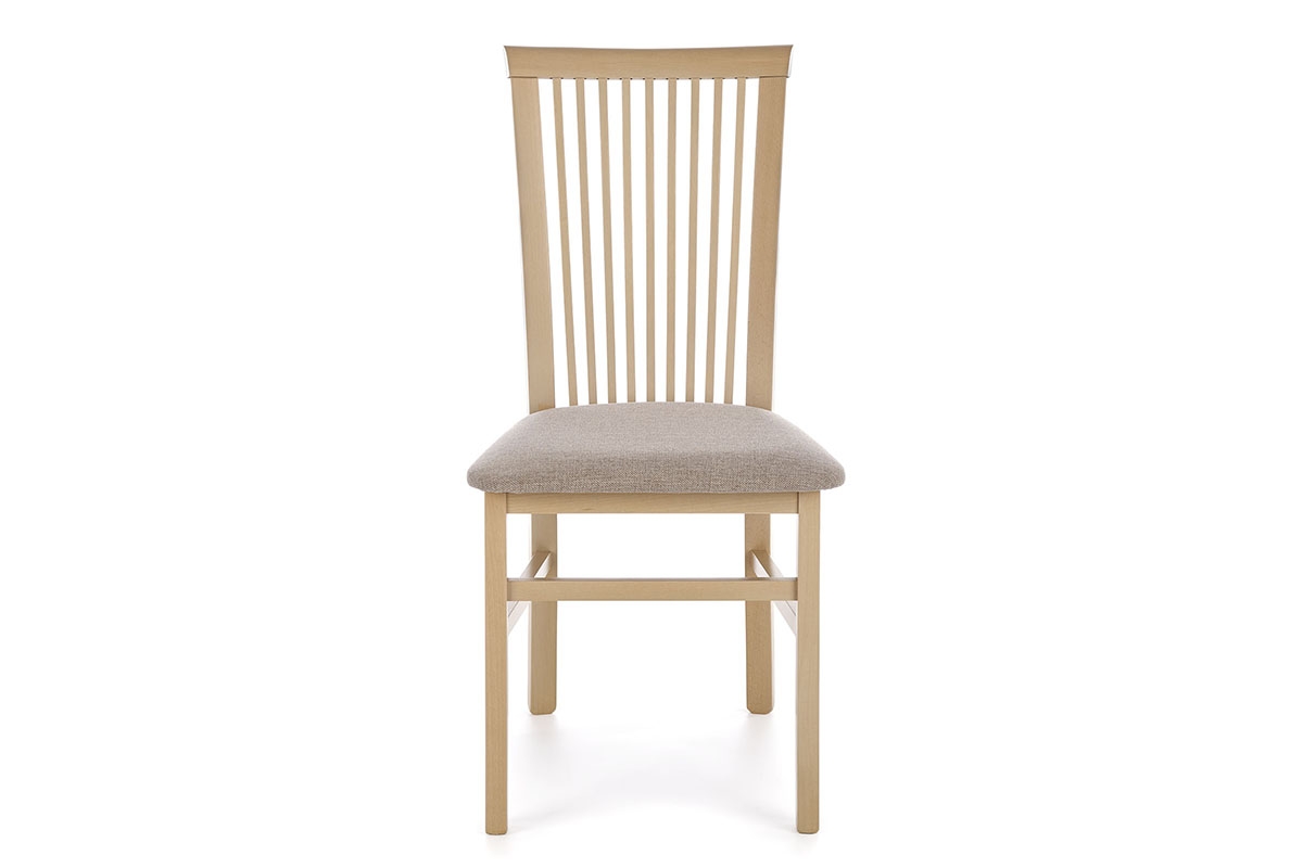 Krzesło drewniane Remin z tapicerowanym siedziskiem - beż / Inari 26 / dąb sonoma drwniane naturalne krzesło