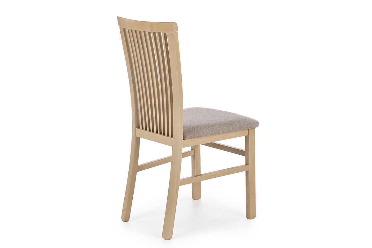 Krzesło drewniane Remin z tapicerowanym siedziskiem - beż / Inari 26 / dąb sonoma klasyczne krzesło z tapicerowanym siedzisiekim