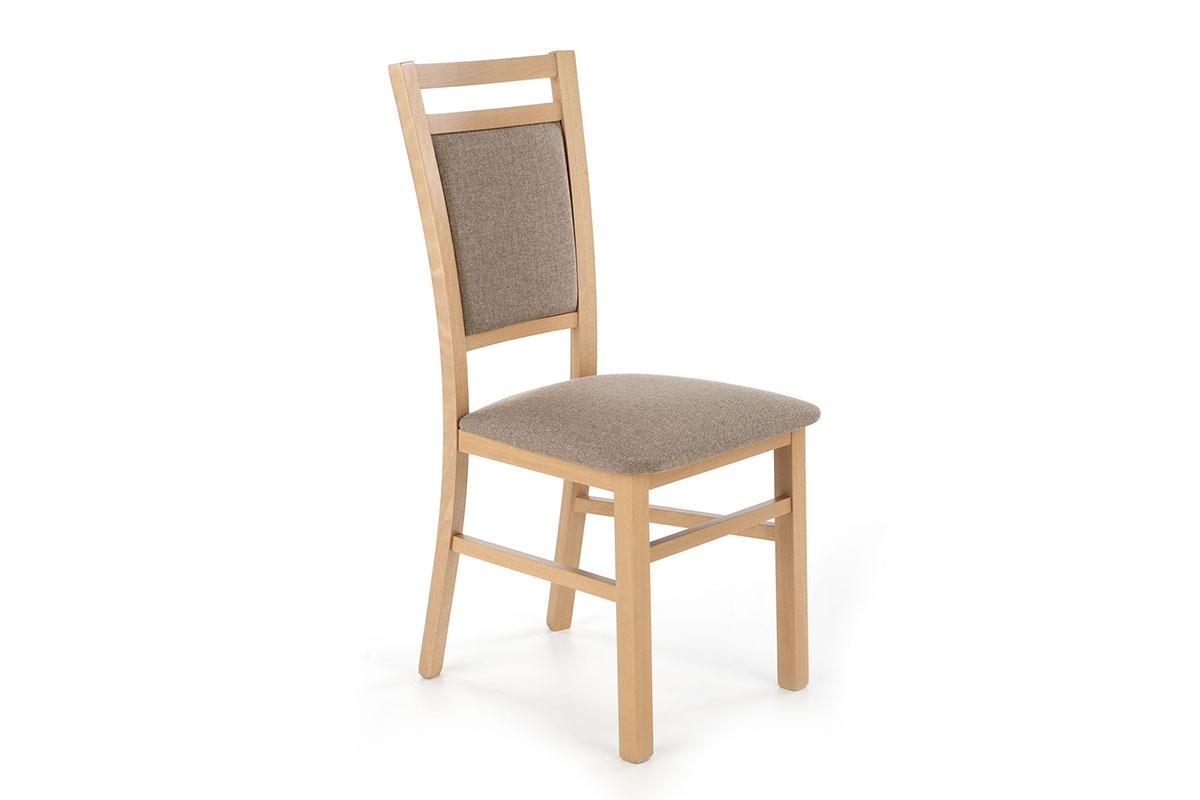 Krzesło drewniane Estan - beż plecionka Inari 26 / dąb sonoma drewniane krzesło do jadalni