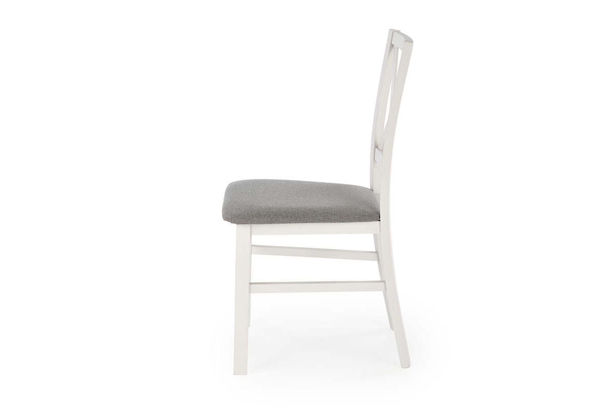 Krzesło drewniane Tucara z tapicerowanym siedziskiem - szary / Inari 91 / biały białe skandynawskie krzesło