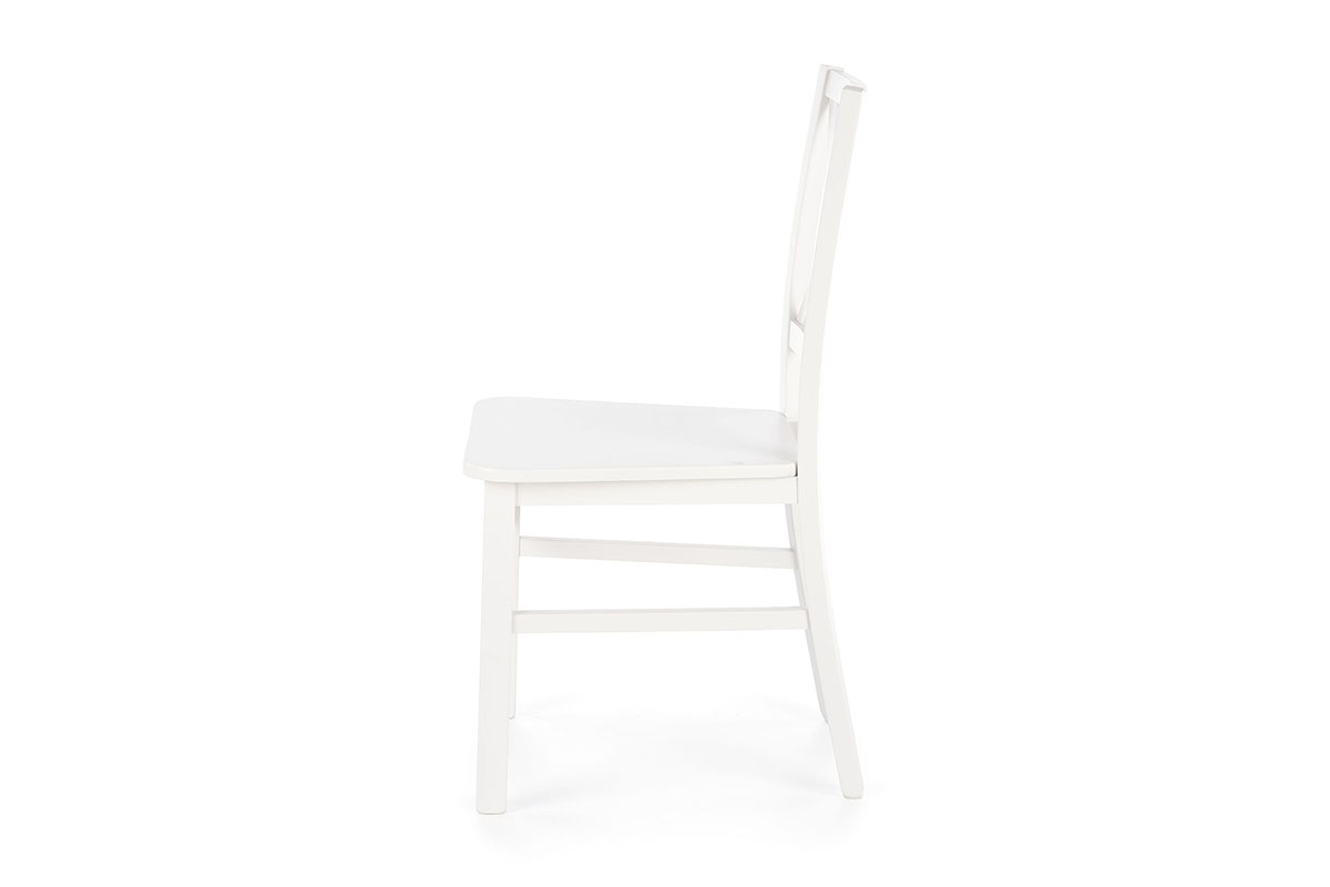 Krzesło drewniane Tucara z twardym siedziskiem - biały białe krzesło skandynawskie