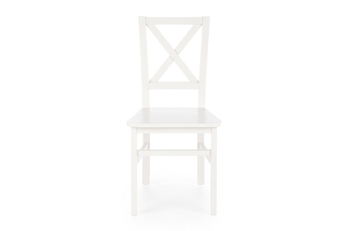 Krzesło drewniane Tucara z twardym siedziskiem - biały białe krzesło do jadalni