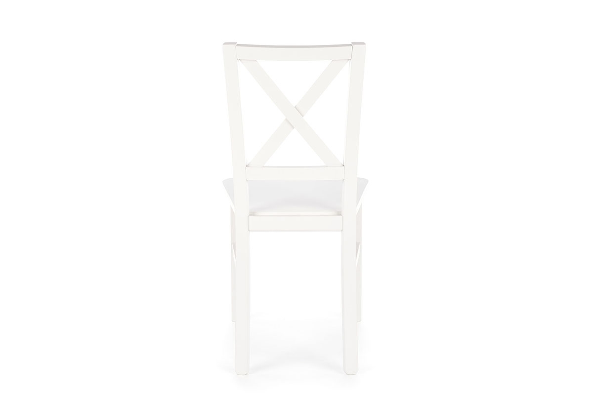 Krzesło drewniane Tucara z twardym siedziskiem - biały drewniane krzesło skandynawskie