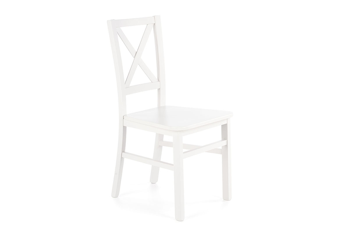 Krzesło drewniane Tucara z twardym siedziskiem - biały białe krzesło do salonu