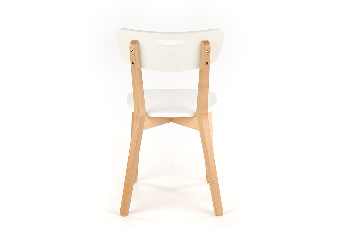 Krzesło drewniane Intia - białe / buk lakierowany drewniane bukowe krzesło