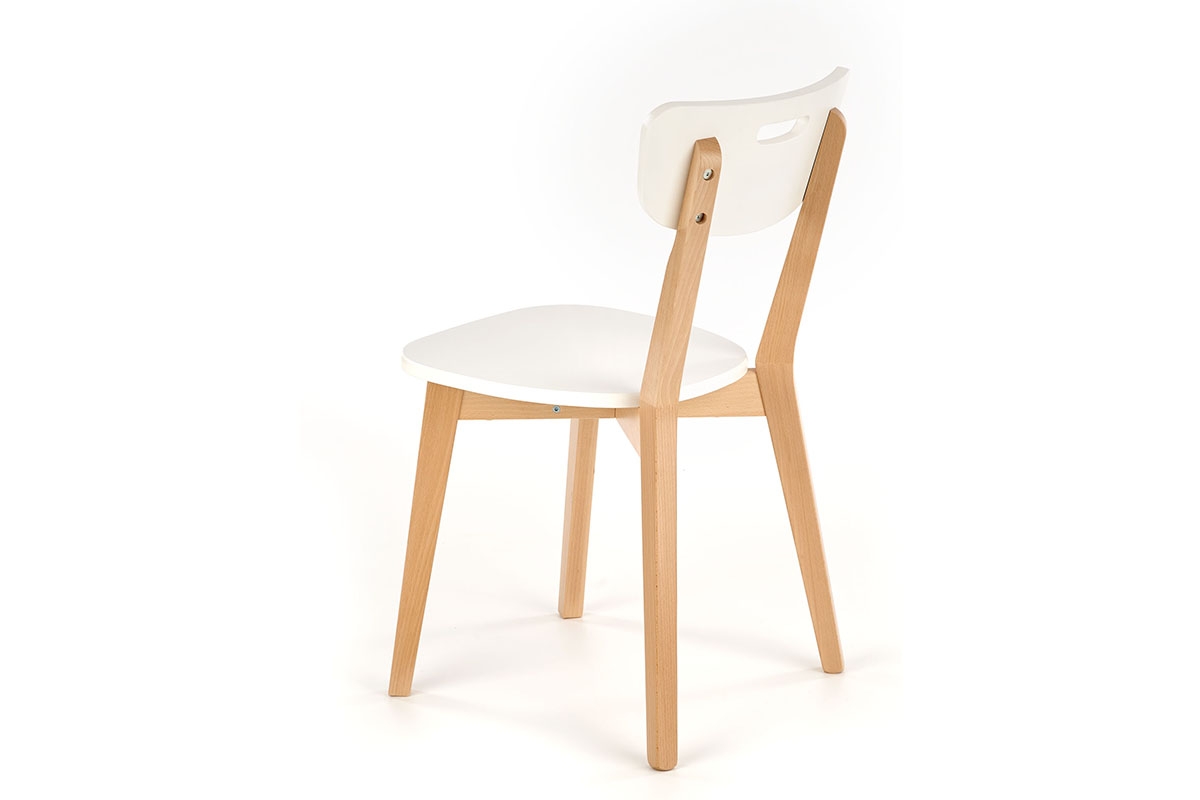Krzesło drewniane Intia - białe / buk lakierowany bukowe krzesło