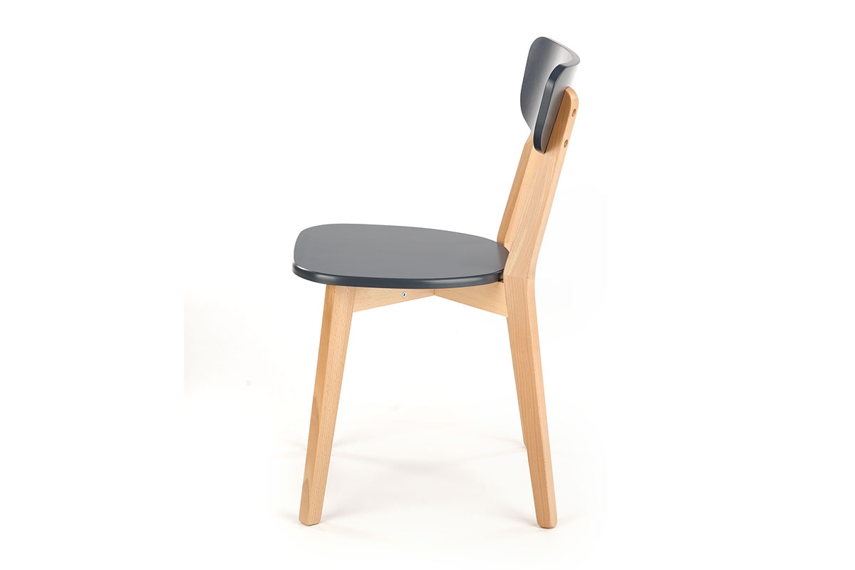 Krzesło drewniane Intia - grafit / buk lakierowany drewniane krzesło grafitowe