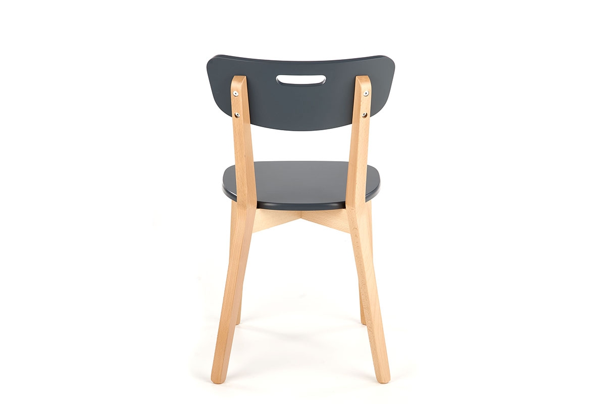 Krzesło drewniane Intia - grafit / buk lakierowany krzesło z litego drewna