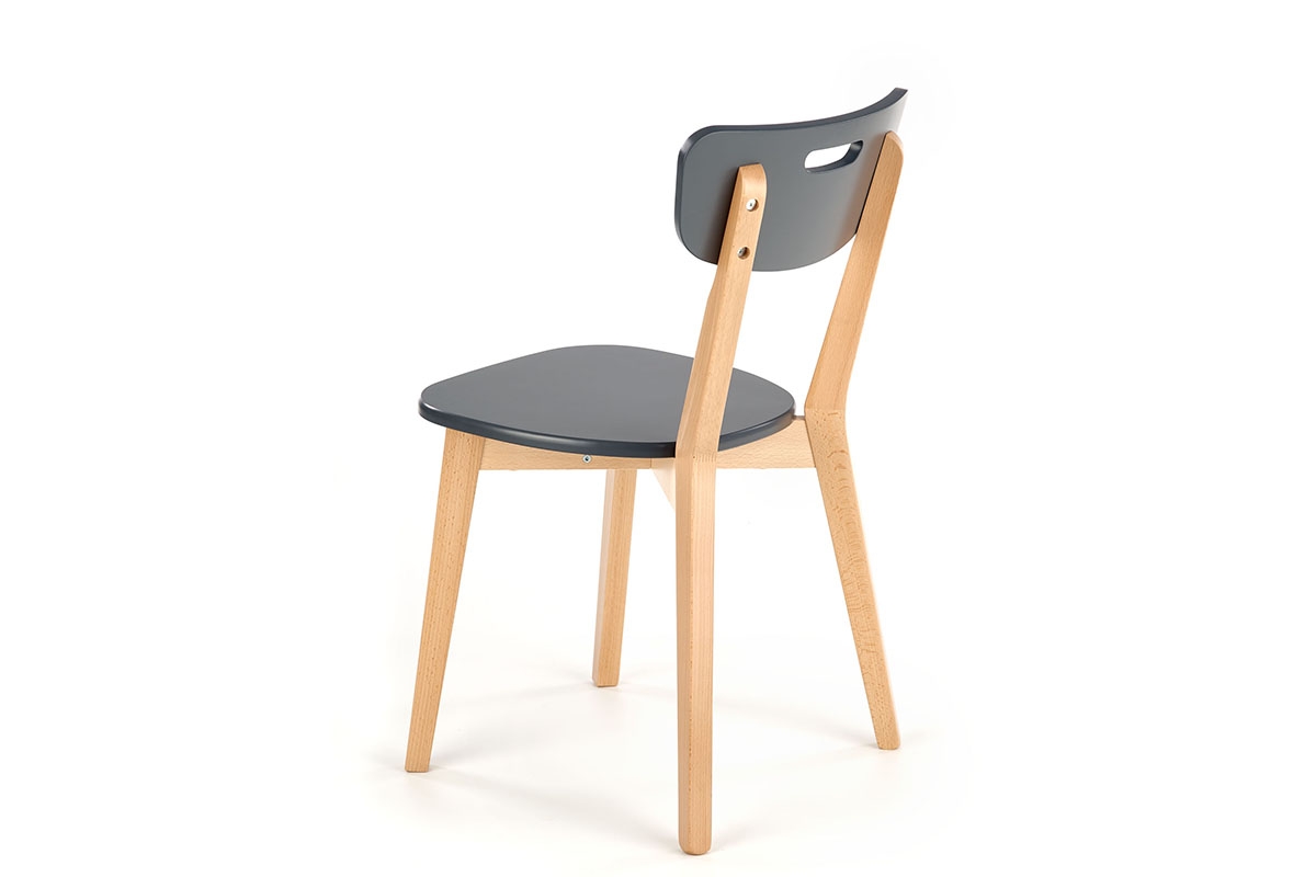 Krzesło drewniane Intia - grafit / buk lakierowany krzesło grafit