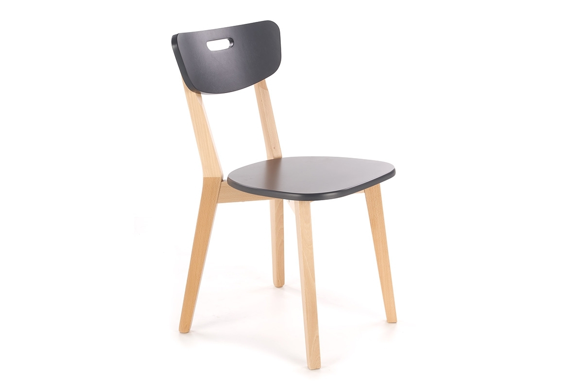 Krzesło drewniane Intia - czarny / buk lakierowany czarne krzesło drewniane