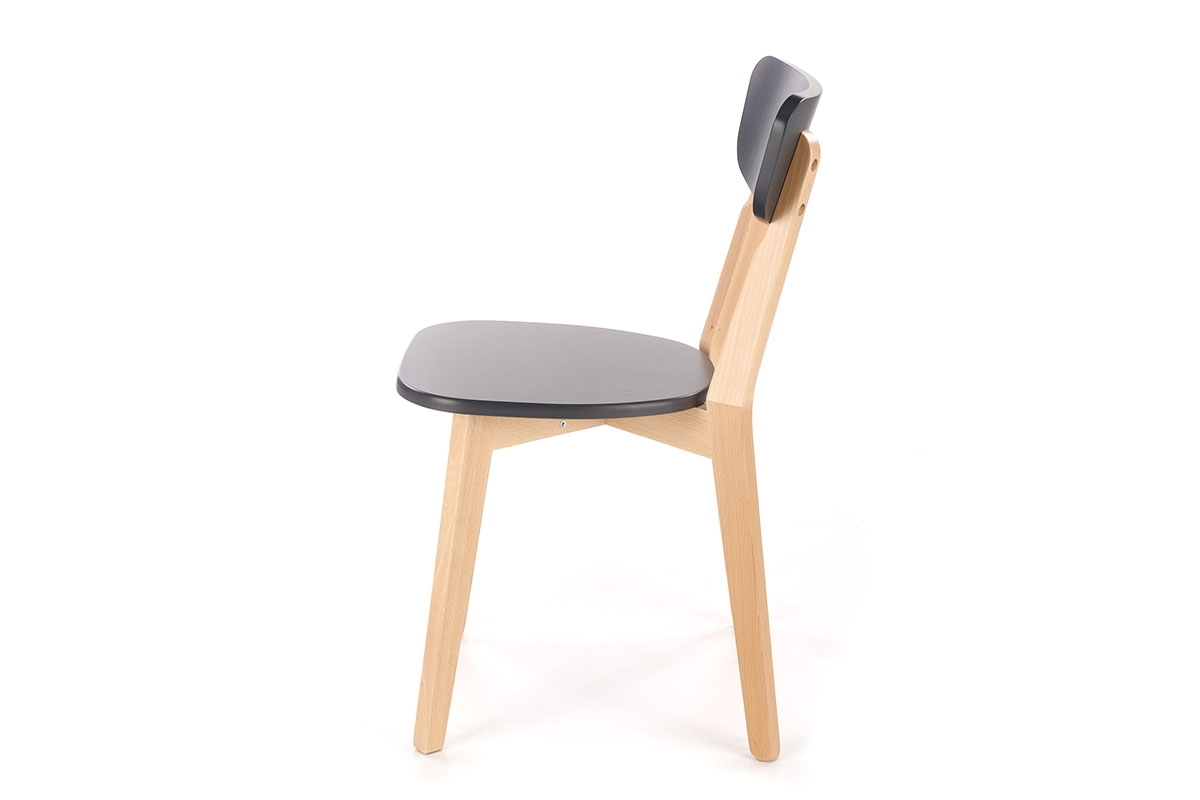 Krzesło drewniane Intia - czarny / buk lakierowany krzesło z litego drewna