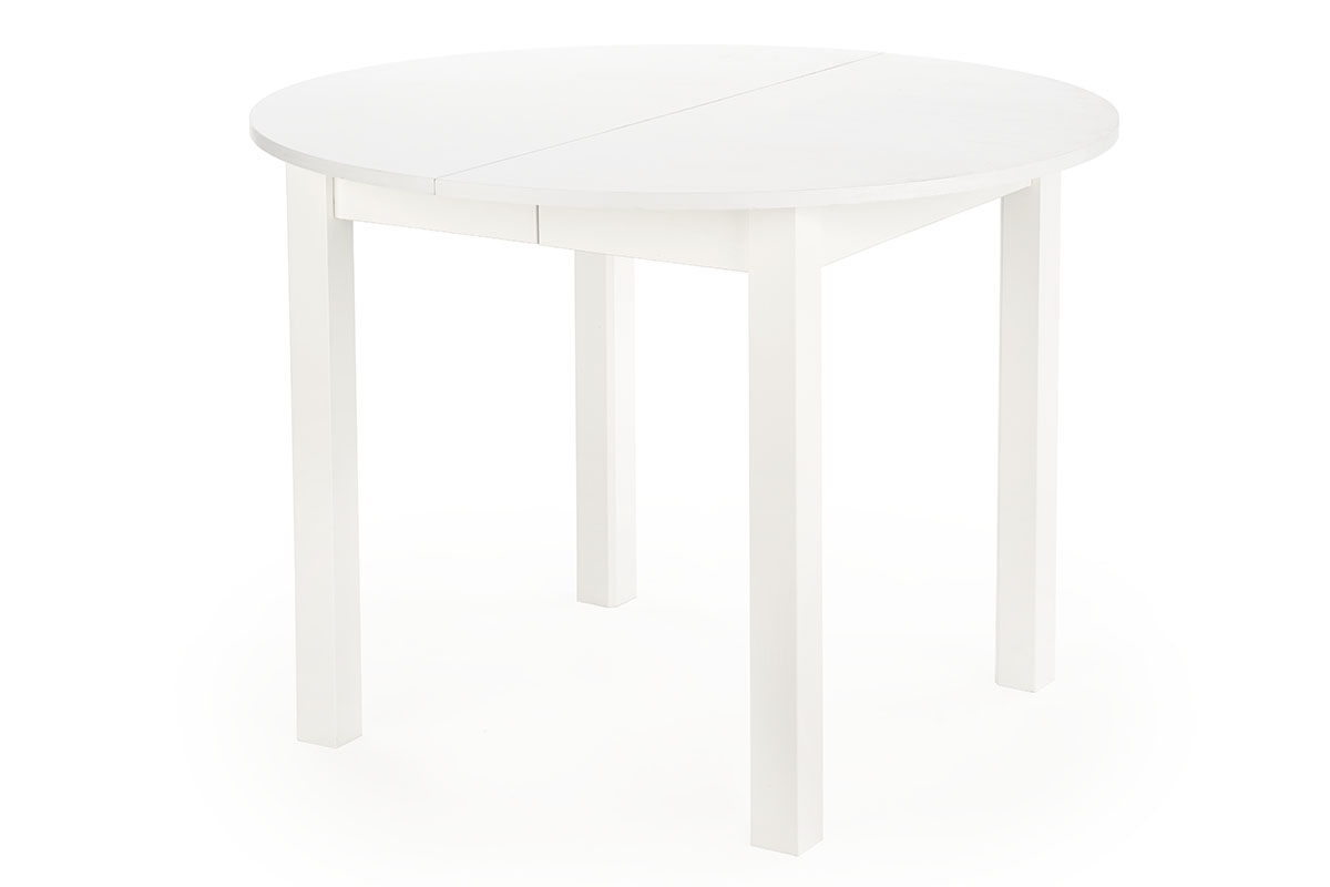 Okrągły stół Neryt rozkładany 102-142x102 cm - biały biały okrągły stół