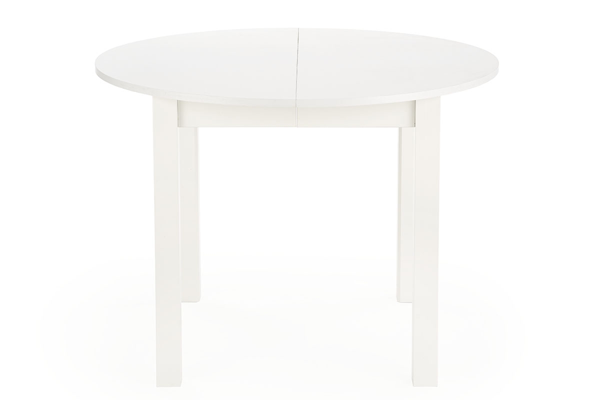 Okrągły stół Neryt rozkładany 102-142x102 cm - biały biały stół do salonu