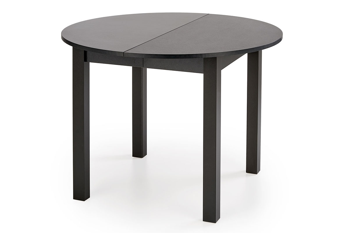 Okrągły stół rozkładany Neryt 102-142x102 cm - czarny czarny stół