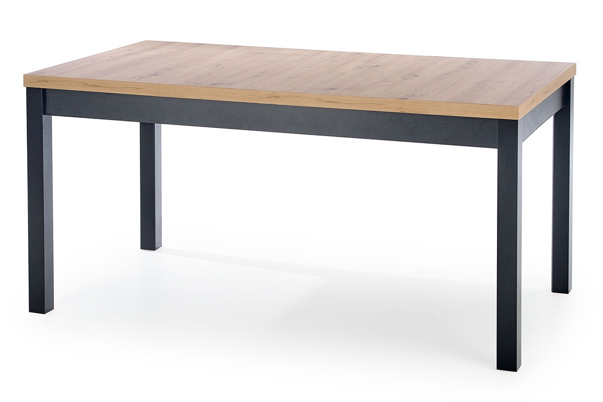 Stół rozkładany Tanre 160-230x80 cm - dąb artisan / czarny stół na czarnych nogach