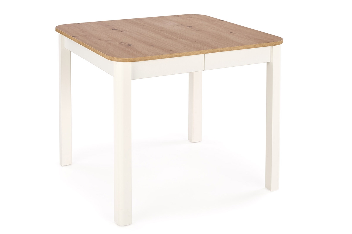 Stół rozkładany Biatro - 90x90 - dąb artisan / biały kwadratowy stół