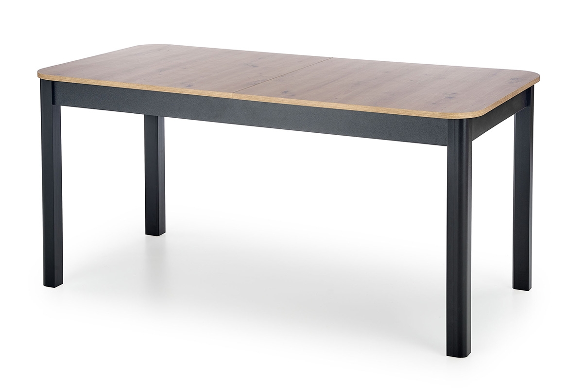 Stół rozkładany Flugro 160x80 cm - dąb artisan / czarny prostokątny stół