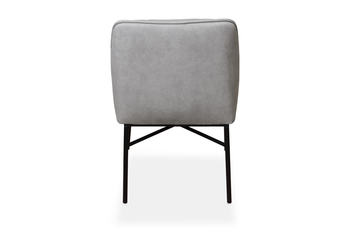 Krzesło tapicerowane z podłokietnikami Rozalio - szary Cloud 83 / czarne nogi kzeslo tapicerowane