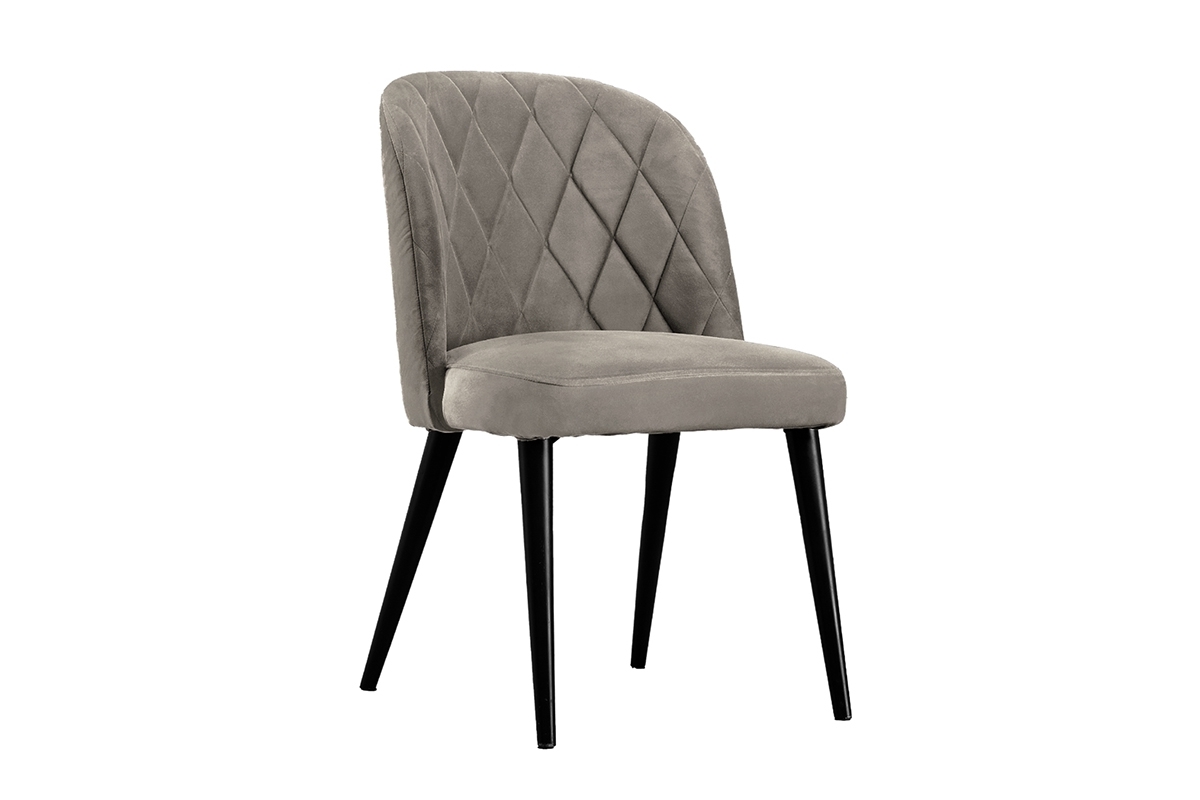 Krzesło drewniane Azarro z tapicerowanym siedziskiem - ciemny beż Vena 7 / czarne nogi bezowe krzesło tapicerowane 