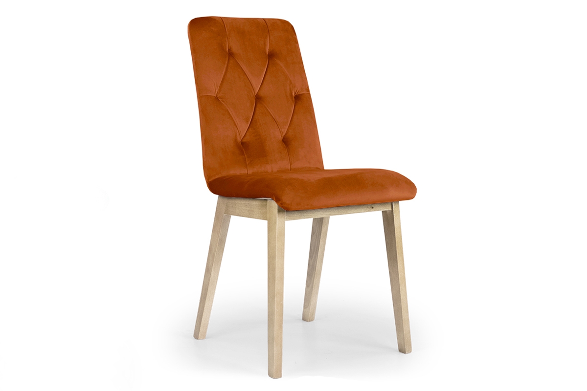 Krzesło tapicerowane Platinum 5 - rudy Salvador 14 / nogi buk rude krzesło na bukowych nogach