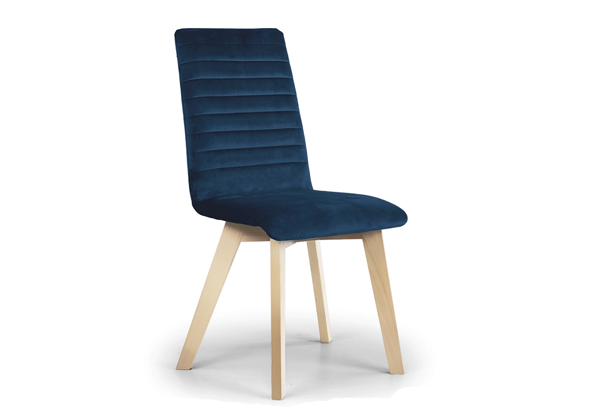 Krzesło tapicerowane Modern 2 na drewnianych nogach - granatowe Salvador 05 / nogi buk granatowe krzesło na bukowych nogach